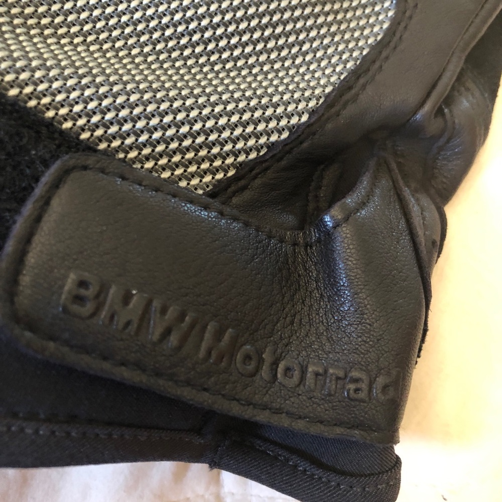 BMW Black Men’s Motorcycle Gloves with Gray Accent - Picture 2 of 5